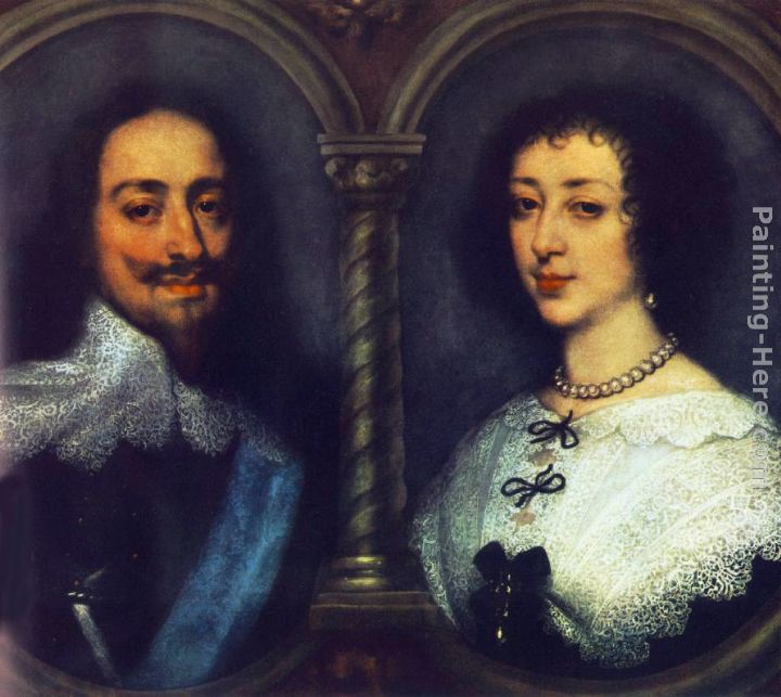 Charles I of England and Henrietta of France painting - Sir Antony van Dyck Charles I of England and Henrietta of France art painting